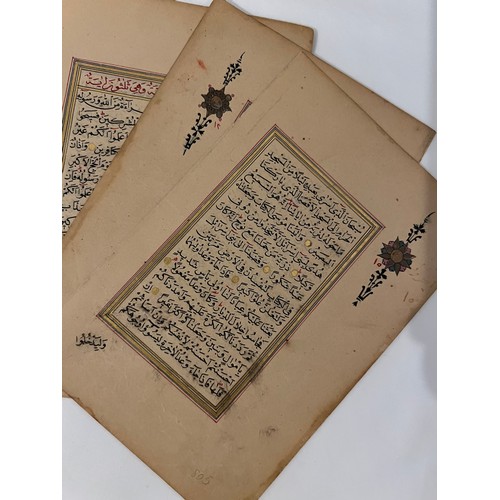 105 - Three Bifolios From An Ottoman Quran, Ottoman Turkey, 19th Century

Arabic manuscript on burnished p... 