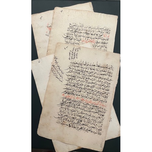 123 - FOUR ARABIC FOLIOS FROM THE SAME MANUSCRIPT, PROBABLY A HADITH BOOK, AFRICA, 17TH/18TH CENTURY
Arabi... 