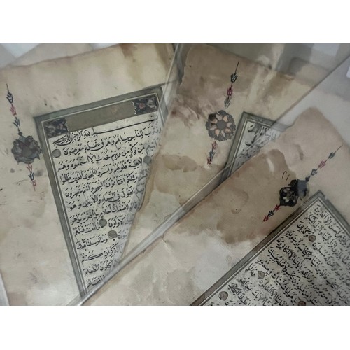 132 - SIX FOLIOS, THREE BIFOLIOS FROM AN OTTOMAN QURAN, OTTOMAN TURKEY, 19TH CENTURY
Arabic manuscript on ... 