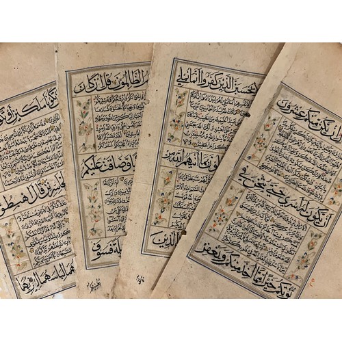 137 - FOUR SAFAVID QURAN SECTIONS FROM THE SAME MANUSCRIPT, IRAN, 19TH CENTURY
Arabic manuscript on paper,... 