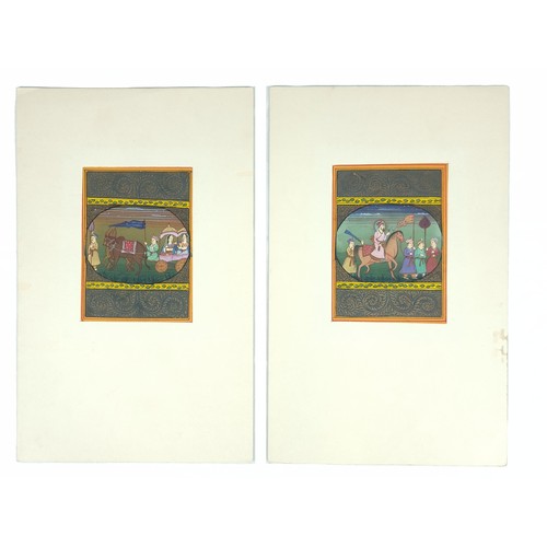 147 - A COLLECTION OF MUGHAL STYLE MINIATURES, INDIA, 20TH CENTURY
Of vertical composition, four medallion... 