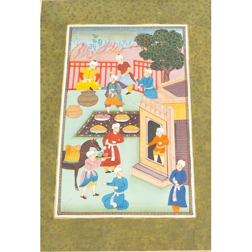 153 - INDIAN STYLE MODERN MINIATURE, INDIA
of vertical composition, miniature capturing the bustling prepa... 