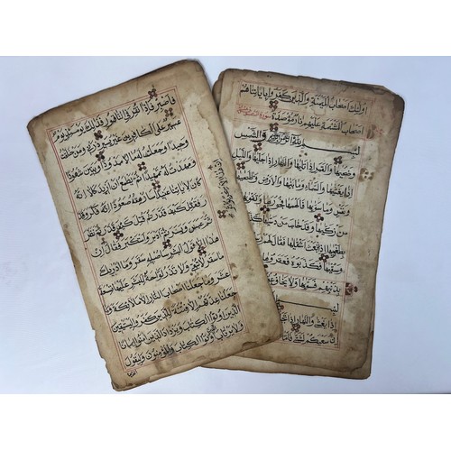 43 - 5 FOLIOS FROM DAGISTAN QURAN, CENTRAL ASIA, 18TH CENTURY 

Arabic manuscript on paper, 12ll. of blac... 