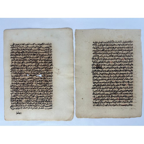 62 - TWO FOLIOS FROM A JURISPRUDENCE BOOK, NORTHERN AFRICA, 19TH CENTURY 

Arabic manuscript on paper, 26... 