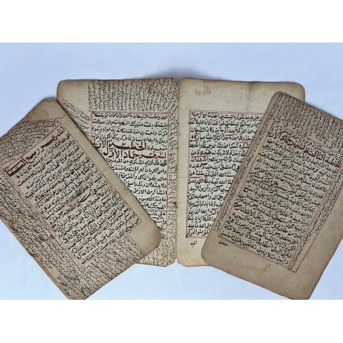 65 - A BIFOLIO AND TWO FOLIOS FROM A PRAYER BOOK, NORTHERN AFRICA, 19TH CENTURY 

Arabic manuscript on pa... 