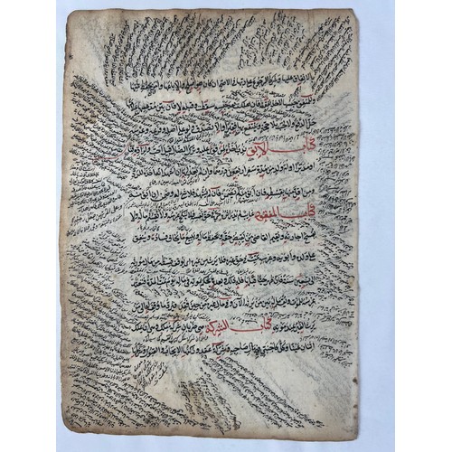 69 - A FOLIO FROM AN ISLAMIC JURISPRUDENCE MANUSCRIPT, OTTOMAN TURKEY, 19TH CENTURY 

Arabic manuscript o... 