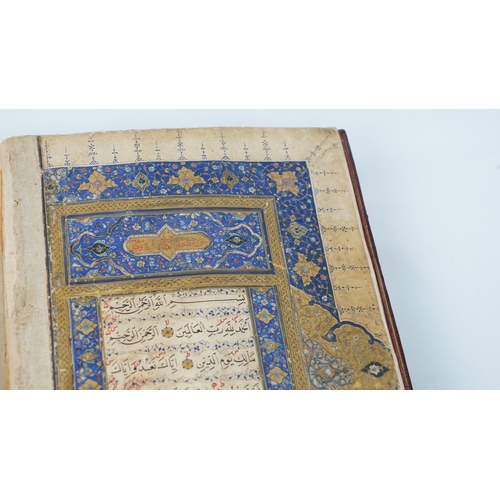 22 - A QUR’AN SIGNED DUST MUHAMMAD BUKHARI, HERAT, 16TH CENTURY  Arabic manuscript on paper, 356ff., 12 l... 