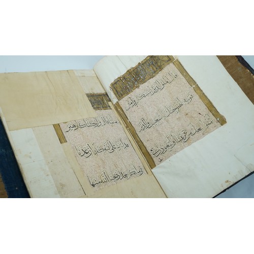 34 - A MONUMENTAL MAMLUK OR ILKHANID JUZ, 14TH CENTURY   Qur’an juz IX.
Arabic manuscript on paper, 5 lin... 