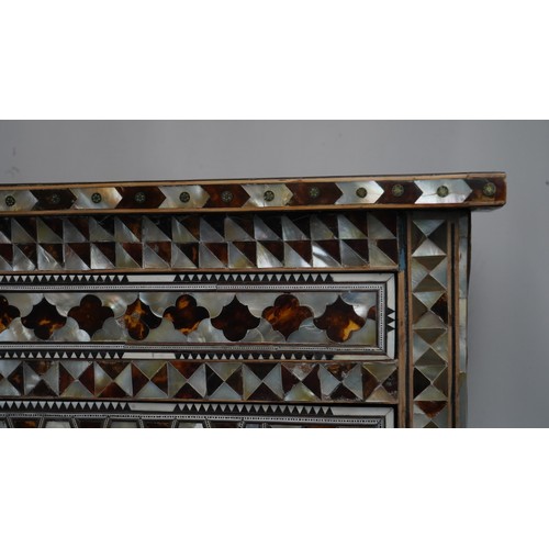 76 - AN OTTOMAN MOTHER-OF-PEARL, TORTOISESHELL AND BONE INLAID WOODEN CHEST, OTTOMAN TURKEY  Of typical r... 