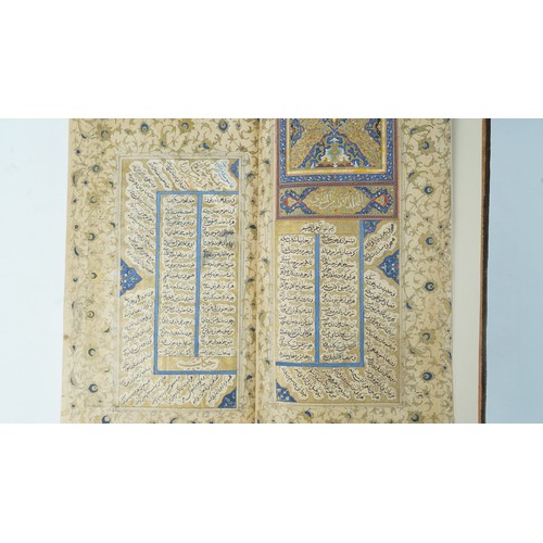 88 - A PERSIAN 16TH CENTURY MANUSCRIPT MASNAWI WITH 20TH CENTURY MINIATURES PRESUMABLY BY HUSAYN TAHERZAD... 