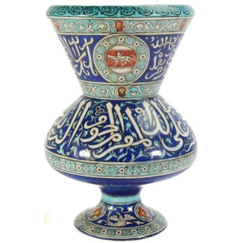 101 - A PAIR OF THEDORE DECK PORCELAIN VASE IN THE MAMLUK GLASS MOSQUE LAMP STYLE, 19TH CENTURY, FRANCE   ... 