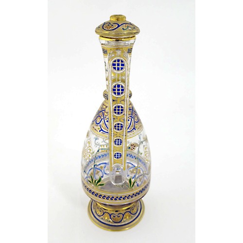 102 - A MAMLUK STYLE LOBMEYR GILDED AND ENAMELLED GLASS EWER, 19TH CENTURY, VIENNA, AUSTRIA 
FROM THE 'ALH... 