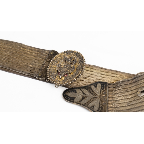 108 - OTTOMAN PERIOD STRAW WEAVING TRABZON WORK BRIDAL BELT
A striking silver belt, featuring a a fine sil... 