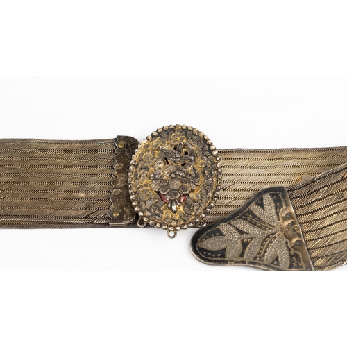 108 - OTTOMAN PERIOD STRAW WEAVING TRABZON WORK BRIDAL BELT
A striking silver belt, featuring a a fine sil... 