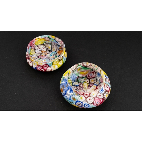 116 - A FRATELLI TOSO MURANO MILLEFIORI LIDDED BOX
Of cylindrical shape with a domed pull off lid, formed ... 