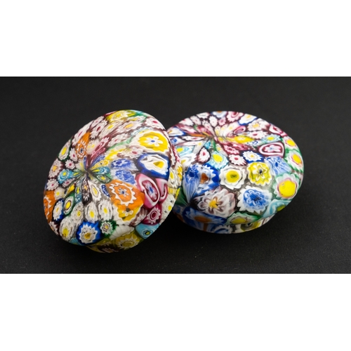 116 - A FRATELLI TOSO MURANO MILLEFIORI LIDDED BOX
Of cylindrical shape with a domed pull off lid, formed ... 