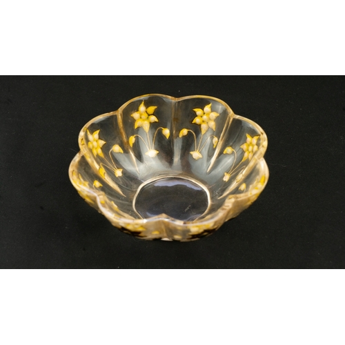 90 - A ROCK CRYSTAL BOWL, RAJASTHAN REGION, INDIA
Of polylobed form, resting on short circular foot, exte... 