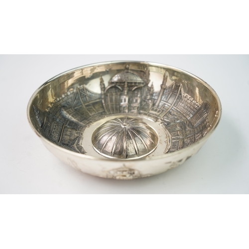 1 - A REPOUSSE 
OTTOMAN SILVER BOWL, CONSTANTINOPLE OTTOMAN, LATE 20TH CENTURYOf rounded form with raise... 