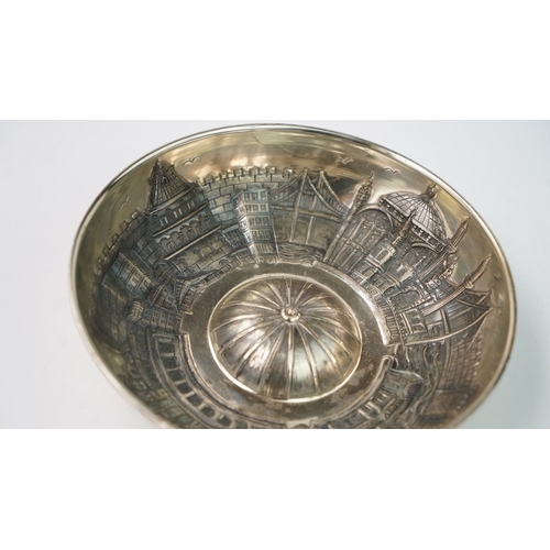 1 - A REPOUSSE 
OTTOMAN SILVER BOWL, CONSTANTINOPLE OTTOMAN, LATE 20TH CENTURYOf rounded form with raise... 