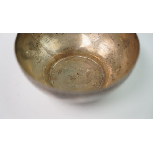 19 - A SILVER WATER CUP WITH A BIRD FINIAL Of inverted baluster circular form, resting on a flat base, S-... 