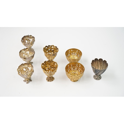 3 - AN EXQUISITE COLLECTION OF OTTOMAN ZARFS Comprise of seven zarfs, two gold gilted copper(tombak), th... 