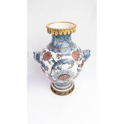 141 - IZNIK-STYLE SAMSON POTTERY VASES, WITH A SAMSON MARK, FRANCE, LATE 19TH CENTURYOf baluster shape, mo... 