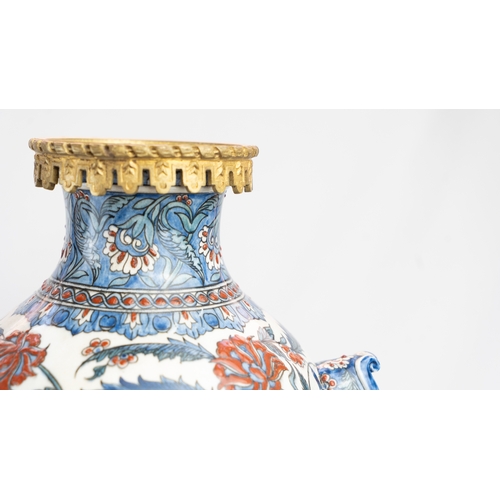 141 - IZNIK-STYLE SAMSON POTTERY VASES, WITH A SAMSON MARK, FRANCE, LATE 19TH CENTURYOf baluster shape, mo... 