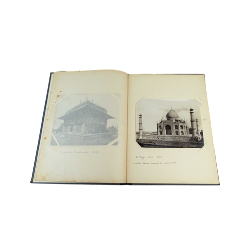 56 - AN INDIAN ALBUM CIRCA 1900
36 print photos of Indian Landmarks, each photo 20,6 x 16 cm, 35,6 x. 26c... 