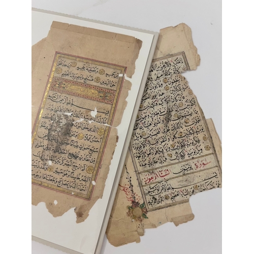 147 - TWO FOLIOS FROM  OTTOMAN QURANS, OTTOMAN TURKEY, 19H CENTURY
Arabic manuscript on burnished paper, 1... 