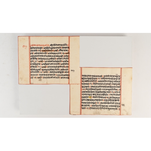 161 - 2 Folios From A Religious Book, India, 19th Century
Sanskrit manuscript on paper, 13ll. in black and... 