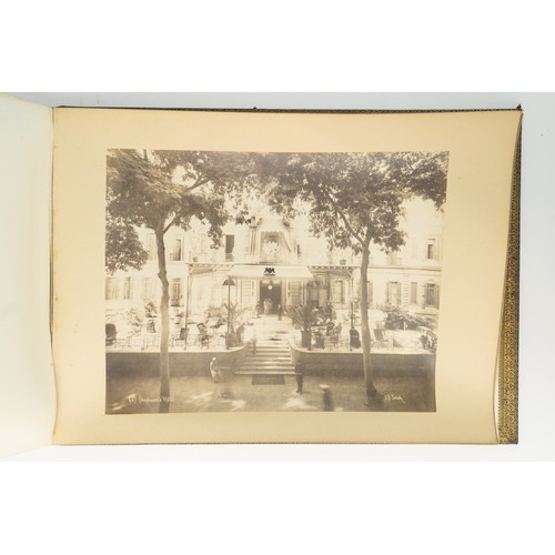 34 - A PHOTO ALBUM OF EGYPT AND SYRIA, LATE 19TH CENTURY
Oblong folio album, 65 albumen print photographs... 