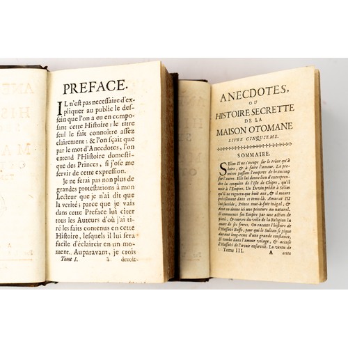 49 - ANECDOTES OU HISTOIRE SECRETTE DE LA MAISON OTTOMANE, FOUR VOLUMES, MADELEINE-ANGELIQUE OF GOMEZ, 17... 