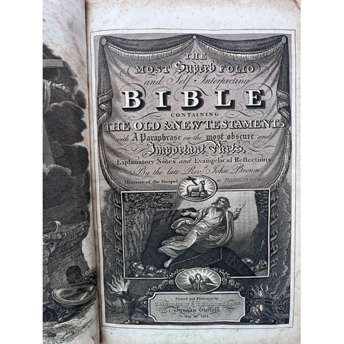 78 - THE SELF INTERPRETING BIBLE, BY THE LATE REV. JOHN BROWN, PUBLISHED AND PRINTED BY T. KINNERSLEY, AC... 