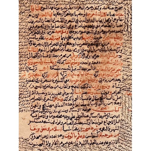 104 - A FOLIO FROM A RELIGIOUS BOOK ABOUT FASTING IN RAMADAN  , NORTHERN AFRICA, 19TH CENTURY
Arabic manus... 