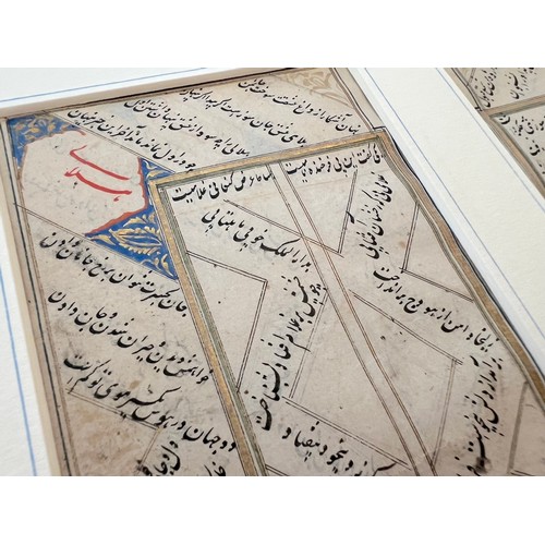 124 - TWO FOLIOS FROM A LOVELY POETRY
Persian manuscript on paper, written in black nas’taliq script, marg... 