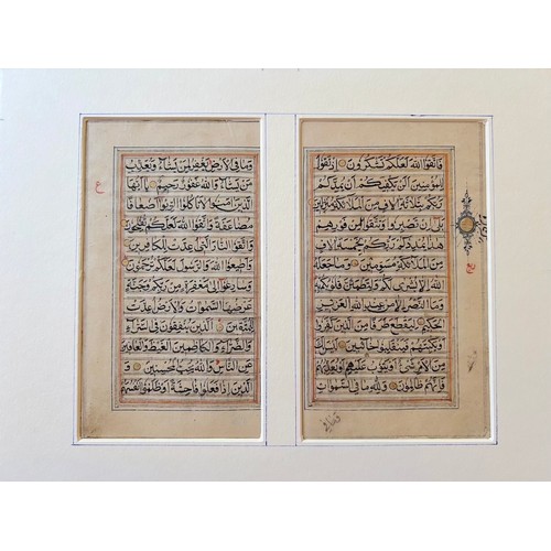 133 - A BIFOLIO FROM A KASHMIR QUR’AN
Qur’an III. Sura al-Al’i Imran v.123part-v.135
Arabic manuscript on ... 