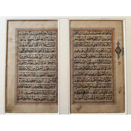 133 - A BIFOLIO FROM A KASHMIR QUR’AN
Qur’an III. Sura al-Al’i Imran v.123part-v.135
Arabic manuscript on ... 