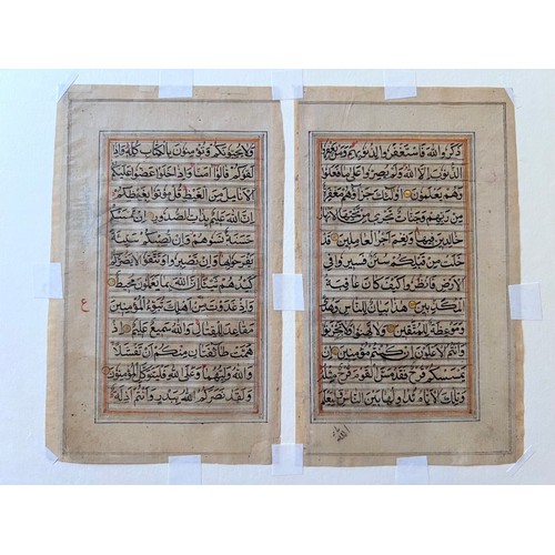 133 - A BIFOLIO FROM A KASHMIR QUR’AN
Qur’an III. Sura al-Al’i Imran v.123part-v.135
Arabic manuscript on ... 