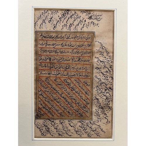 137 - AN ARABIC FOLIO
Arabic manuscript on paper, black script on gold sprinkled paper, each rows between ... 