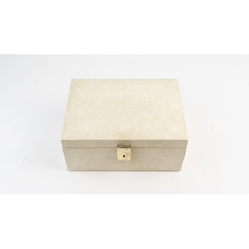 26 - DESIGN PHILIPP CREAM JEWELLERY BOX, 1970s, MADE IN SWEDEN
Of rectangular form, the cream exterior wi... 