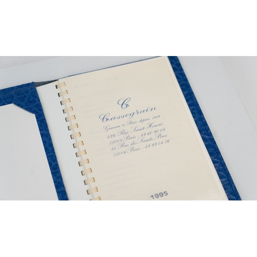 27 - A CASSEGRAIN GRAVEUR À PARIS, LEATHER JOURNAL NOTEBOOK ORGANISER, dated 1995
A new organiser fitted ... 