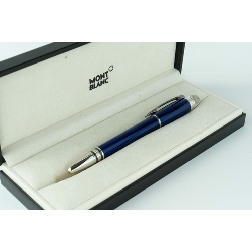 65 - MONT BLANC ROLLERBALL PEN 

Parliament blue resin on the barrel and cap, the lid has the serial numb... 