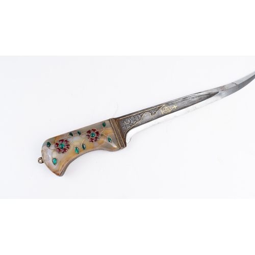 75 - A PUNJABI DAGGER ‘CHOORA’, INDIA 

With single-edged watered-steel, a pointy and curved dagger with ... 