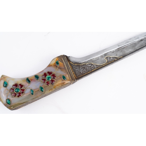 75 - A PUNJABI DAGGER ‘CHOORA’, INDIA 

With single-edged watered-steel, a pointy and curved dagger with ... 