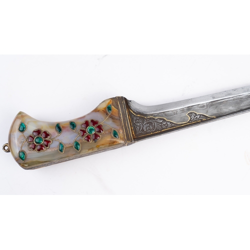 75 - A PUNJABI DAGGER ‘CHOORA’, INDIA 

With single-edged watered-steel, a pointy and curved dagger with ... 