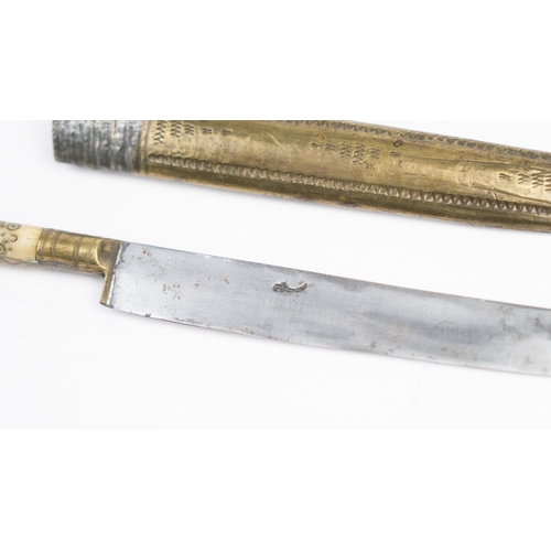 88 - A BOSNIAN KNIFE WITH BONE-INLAID GRIP, LATE 19TH CENTURY, SARAJEVO, OTTOMAN

A slightly curved back ... 