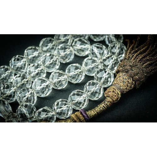 97 - ROCK CRYSTAL PRAYER BEADS, 18TH/19TH CENTURY,
The tasbih strung with 29 spherical crystal beads, sma... 