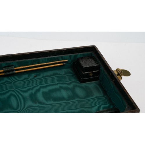 39 - A FINE ALLIGATOR LEATHER WRITING BOX BY J.C. VICKERY REGENT STREET
f rectangular form, the writing b... 