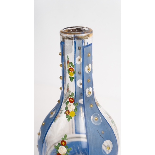 48 - A LOVELY BEYKOZ DECORATIVE PIECE

A BLUE BOHEMIAN GLASS HUQQA BASE, FOR OTTOMAN MARKET, 19th Century... 