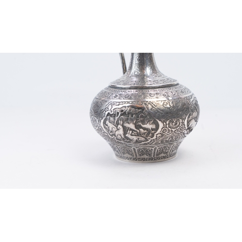 65 - A MID-20TH CENTURY PERSIAN SILVER EWER, ISFAHAN, CIRCA 1940
MARKED MAHMUD, PAHLAVI DYNASTY
The compr... 